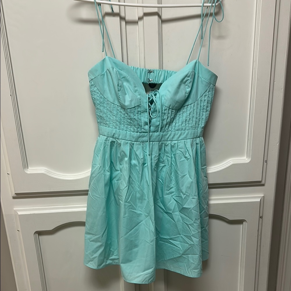 Boutique Aqua Spaghetti Strap Dress